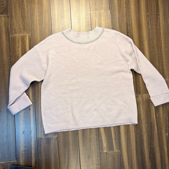 Size 1x Soft Surroundings Purple Knit Sweater Cuffed Sleeve Plus Size Beaded - Picture 10 of 10